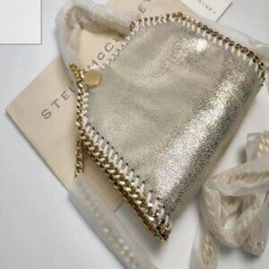Stella McCartney Falabella Tiny Tote Bag Gold New